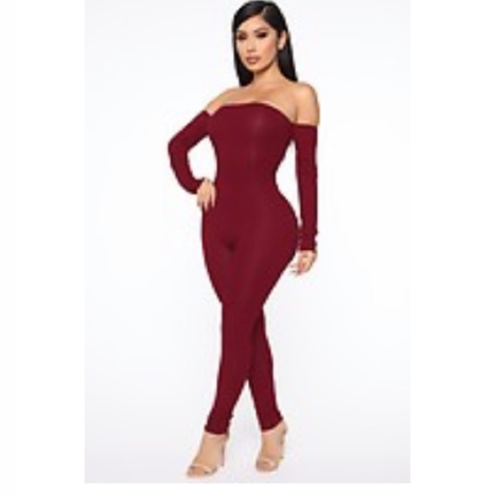 Fashion Nova “ Soothe Off shoulder” Jumpsuit